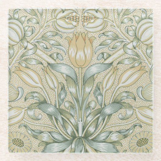 William Morris Lily und Pomegranate Blume Classic Glasuntersetzer (Vorderseite)