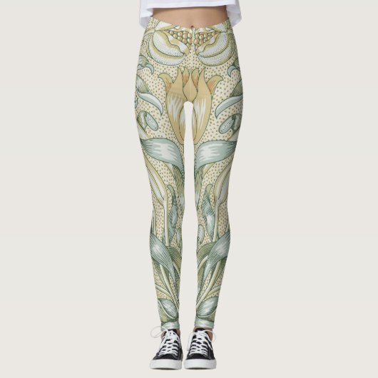William Morris Lily und Pomegranate Blume Classic Leggings (Vorderseite)