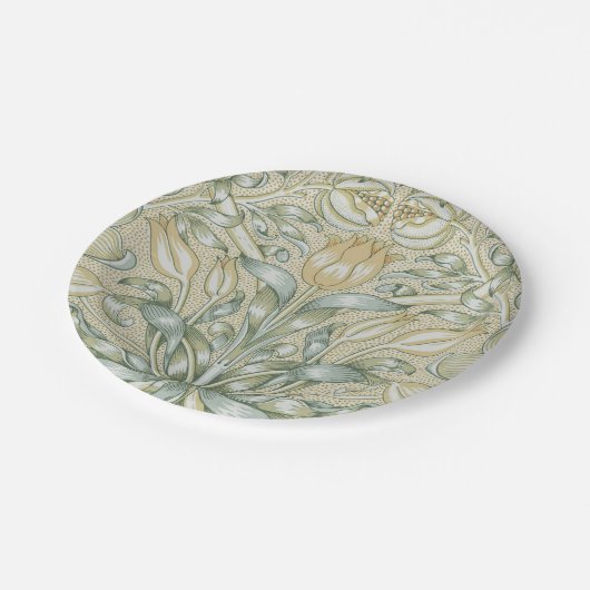 William Morris Lily und Pomegranate Blume Classic Pappteller (Schrägansicht)