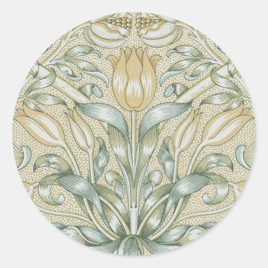 William Morris Lily und Pomegranate Blume Classic Runder Aufkleber (Vorderseite)