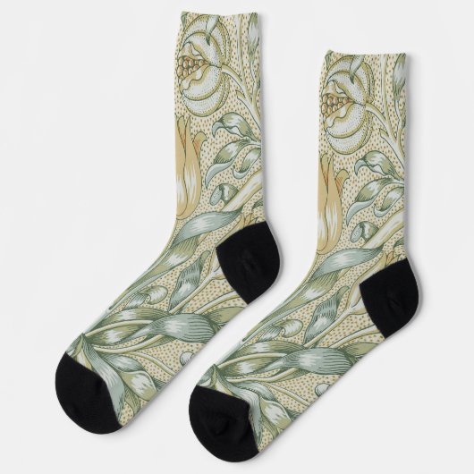 William Morris Lily und Pomegranate Blume Classic Socken (Linkes Detail)