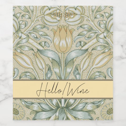 William Morris Lily und Pomegranate Blume Classic Weinetikett (Einzelnes Label)