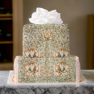 William * Morris Lily Vintage Pfirsich Grün Geschenkpapier