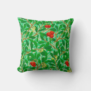 William Morris Litschi-Baum-Muster, hellgrün Kissen