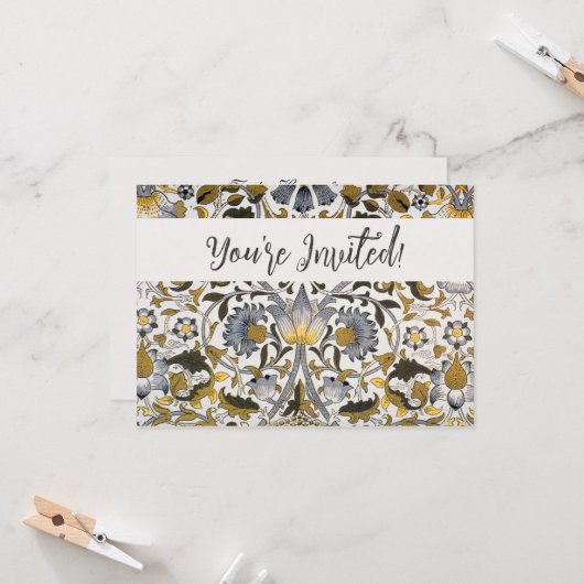 William Morris Lodden Blume Einladung (Vorderseite/Rückseite Beispiel)