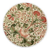 William Morris Lodden Blume Foliage Green Pink Keramikknauf (Vorderseite)