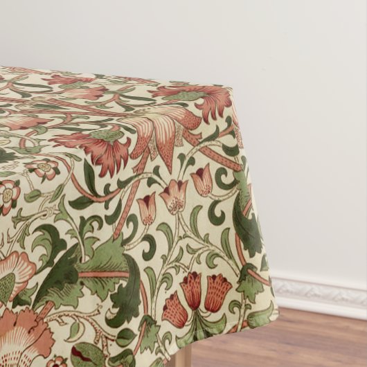 William Morris Lodden Blume Foliage Green Pink Tischdecke (Beispiel)