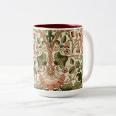 William Morris Lodden Blume Foliage Green Pink Zweifarbige Tasse (VorderseiteRechts)