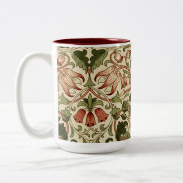 William Morris Lodden Blume Foliage Green Pink Zweifarbige Tasse