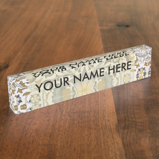 William Morris Lodden Blume Namensplakette (Seite)