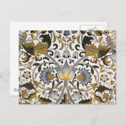 William Morris Lodden Blume Postkarte (Vorne/Hinten)