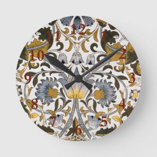 William Morris Lodden Blume Runde Wanduhr