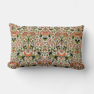 William Morris Lodden Blumen Laubwerk Grün Pink Lendenkissen