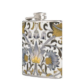 William Morris Lodden Blumenmuster: Blau Gold Flachmann (Links)