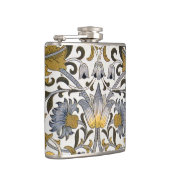 William Morris Lodden Blumenmuster: Blau Gold Flachmann (Rechts)