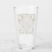 William Morris Lodden Blumenmuster: Blau Gold  Glas (Rückseite)