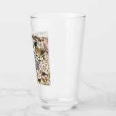 William Morris Lodden Blumenmuster: Blau Gold  Glas (Links)