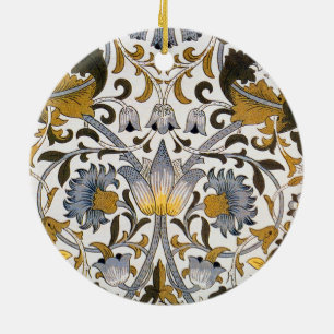 William Morris Lodden Blumenmuster: Blau Gold Keramik Ornament