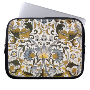William Morris Lodden Blumenmuster: Blau Gold  Laptopschutzhülle