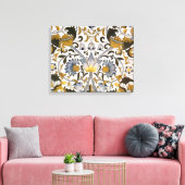 William Morris Lodden Blumenmuster: Blau Gold Leinwanddruck (Insitu (Wohnzimmer))