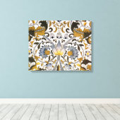William Morris Lodden Blumenmuster: Blau Gold Leinwanddruck (Insitu (Holzboden))