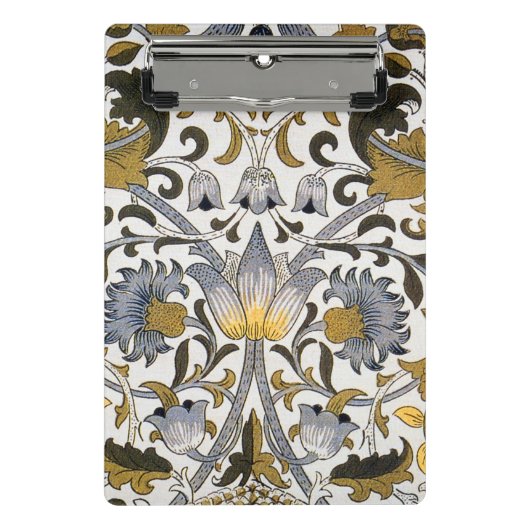 William Morris Lodden Blumenmuster: Blau Gold Mini Klemmbrett (Vorderseite)
