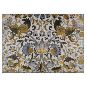 William Morris Lodden Blumenmuster: Blau Gold Schneidebrett