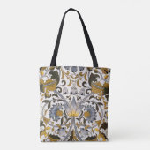 William Morris Lodden Blumenmuster: Blau Gold Tasche (Rückseite)