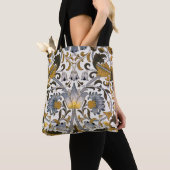 William Morris Lodden Blumenmuster: Blau Gold Tasche (Von Nahem)
