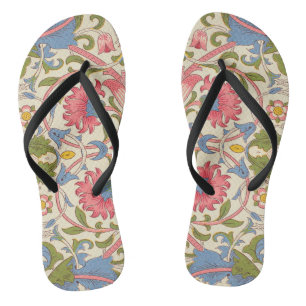 William Morris Lodden Blumenmuster Pastell Badesandalen
