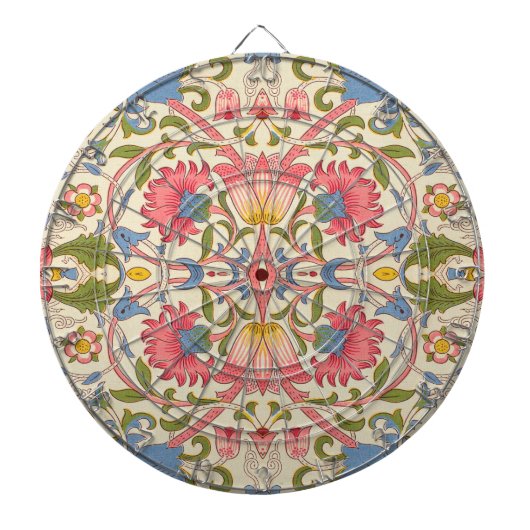 William Morris Lodden Blumenmuster Pastell Dartscheibe (vorne)