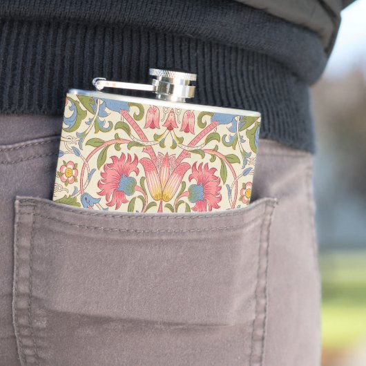 William Morris Lodden Blumenmuster Pastell Flachmann (Beispiel)