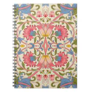 William Morris Lodden Blumenmuster Pastell  Notizblock