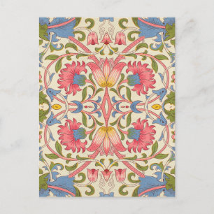 William Morris Lodden Blumenmuster Pastell  Postkarte