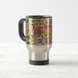 William Morris Lodden Blumenmuster Pastell Reisebecher