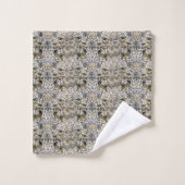 William Morris Lodden Grau Goldlitze Badhandtuch Set (Waschlappen)