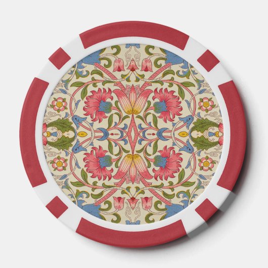 William Morris Lodden Spring Wallpaper Art Pokerchips (Rückseite)