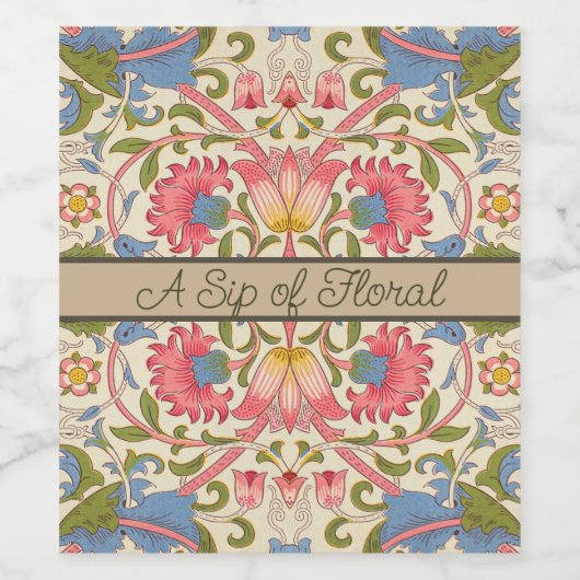 William Morris Lodden Spring Wallpaper Art Weinetikett (Einzelnes Label)