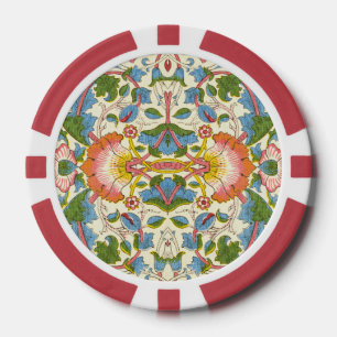 William Morris Loddon Blossom Blumendekore Pokerchips