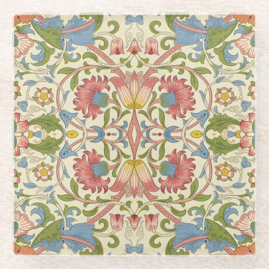 William Morris Loddon Blossom Blumenmuster Glasuntersetzer (Vorderseite)