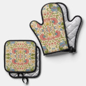 William Morris Loddon Blossom Blumenmuster Ofenhandschuh & Topflappen-Set (Vorderseite/Rückseite)