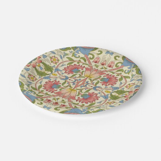 William Morris Loddon Blossom Blumenmuster Pappteller (Schrägansicht)