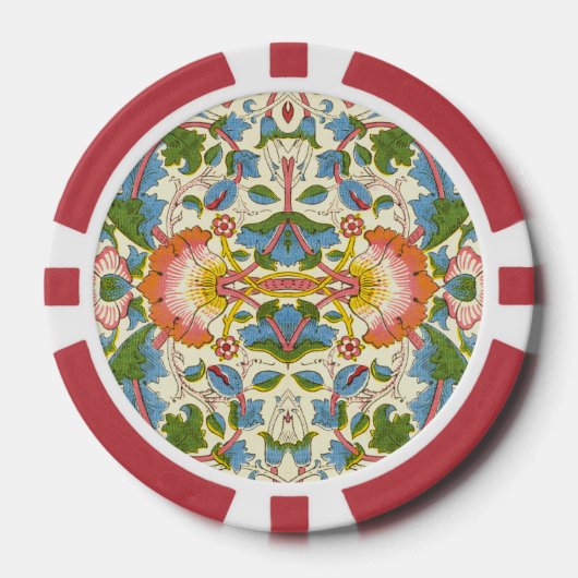 William Morris Loddon Blossom Blumenmuster Pokerchips (Vorderseite)