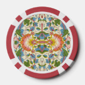 William Morris Loddon Blossom Blumenmuster Pokerchips (Rückseite)