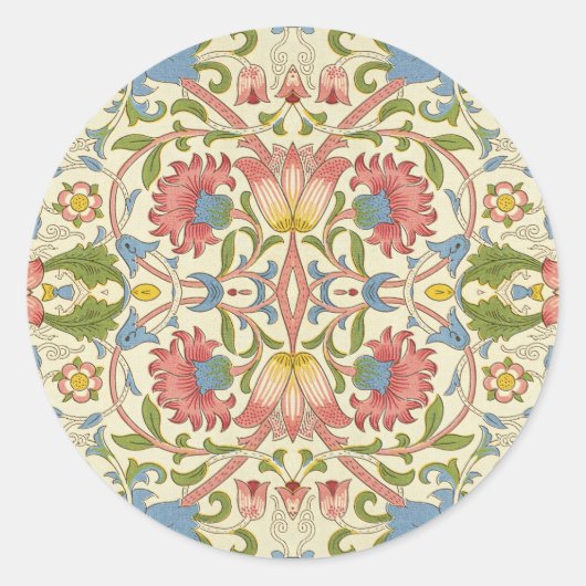 William Morris Loddon Blossom Blumenmuster Runder Aufkleber (Vorderseite)
