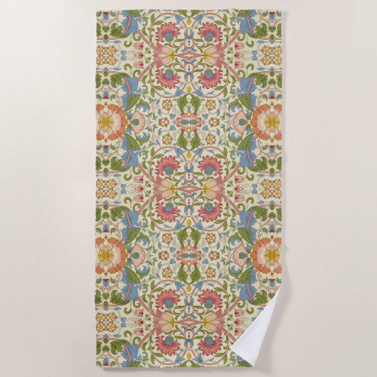 William Morris Loddon Blossom Blumenmuster Strandtuch (Vorderseite)