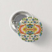William Morris Loddon Blumengestaltungsmuster Button (Vorne & Hinten)