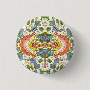 William Morris Loddon Blumengestaltungsmuster Button