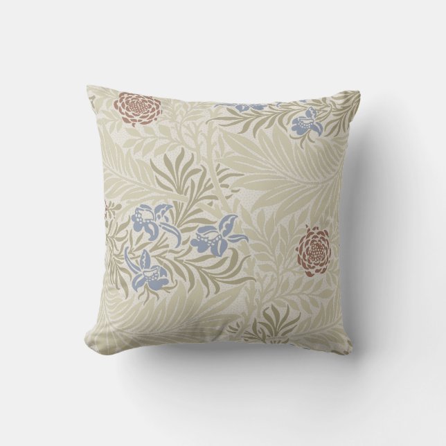 William Morris Lt Blue & Rust Larkspur Muster Kissen (Vorderseite)