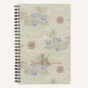 William Morris Lt Blue & Rust Larkspur Muster Notizblock